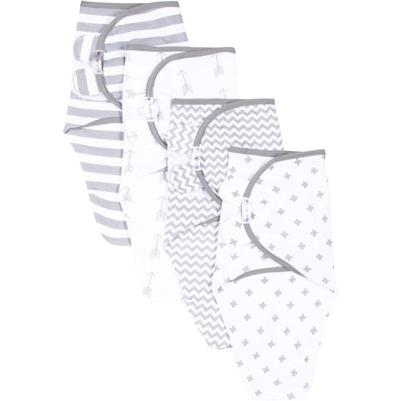 BaeBae Goods Swaddle Blanket, Adjustable Infant Baby Swaddling Wrap Set of 4, Baby Swaddling Wrap Blankets for Boys and Girls Made in Soft Cotton (Grey Arrows, 0-3 Months) - Image 5